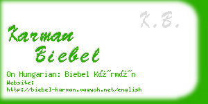 karman biebel business card